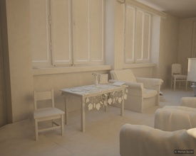Summer evening sunlight: early clay render [Windows perspective]