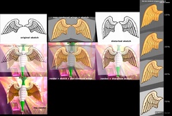 rose-angel wings versus sketch