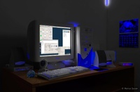 Night test render of the 3D scene
