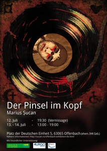 Poster of my first exhibition, The brush in the head, Offenbach am Main, 2013