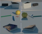 More objects: book, pencils, boxes
