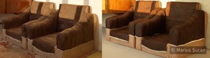 Armchairs shader reflections comparison